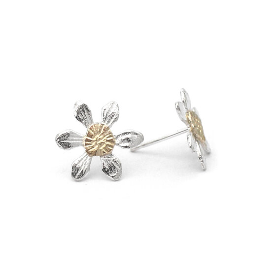 Clematis mini flower studs native stars sterling silver gold lilygriffin nz