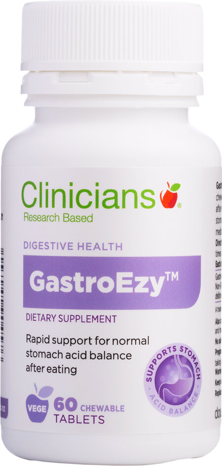 CLINICIANS GASTROEZY CHEWABLE TABLETS 60