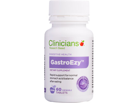 CLINICIANS GASTROEZY CHEWABLE TABLETS 60