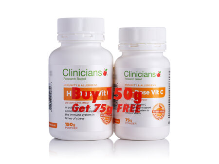 CLINICIANS HI-DOSE VIT C PWD 150 g&75 g BANDED