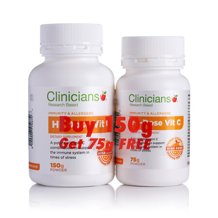 CLINICIANS HI-DOSE VIT C PWD 150 g&75 g BANDED