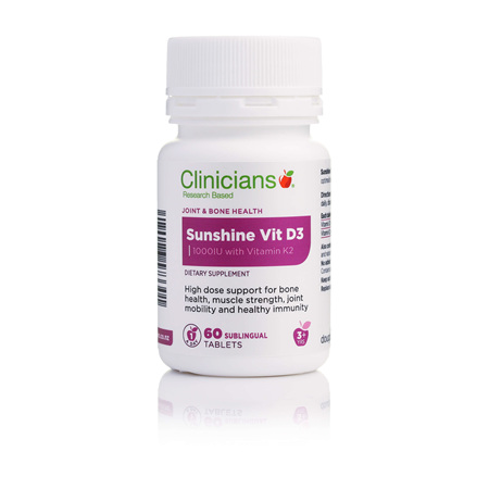 Clinicians Sunshine Vitamin D3 1000IU with Vitamin K2
