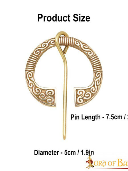 Cloak Pin 14 - 5 cm Celtic Brass Fibula