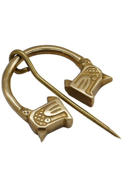 Cloak Pin 5  - Solid Brass Midgard Serpant  (5.5 cm)