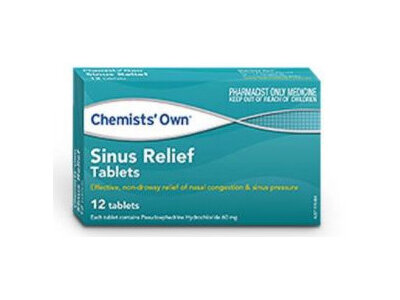 CO Sinus Relief 12 Tablets