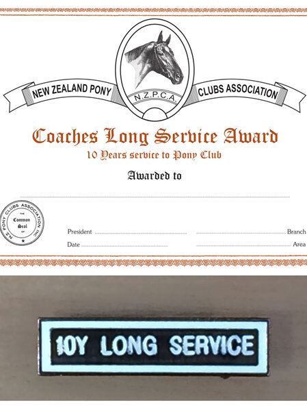 Coaches Long Service Certificate and Badge - Bronze (10 yr)
