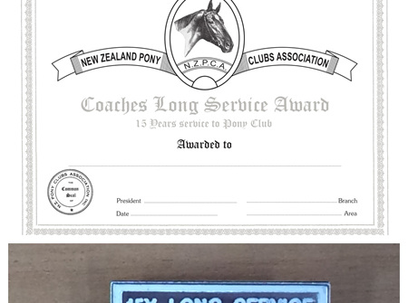 Coaches Long Service Certificate and Badge - Silver (15 yr)