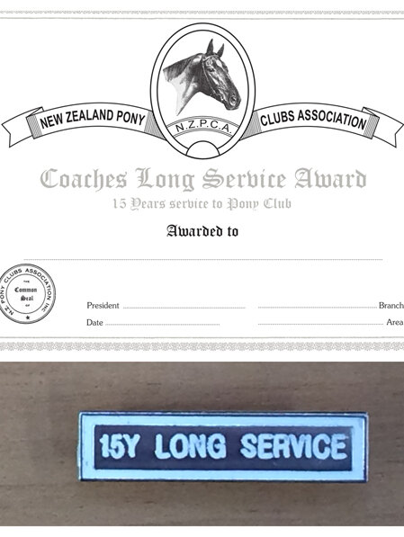 Coaches Long Service Certificate and Badge - Silver (15 yr)