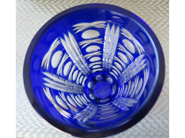 Cobalt blue overlay glass