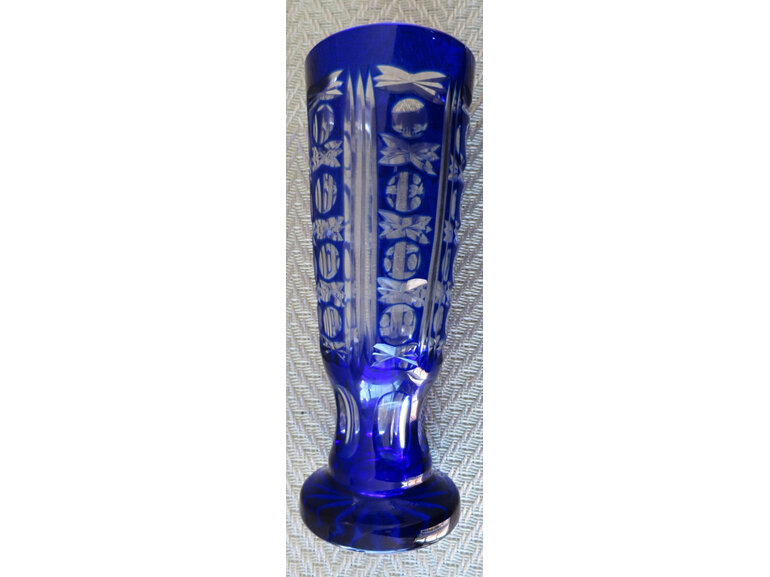 Cobalt blue overlay glass