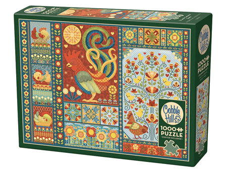 Cobble Hill 1000 Piece Jigsaw Puzzle  Scandi Chicken Quilt