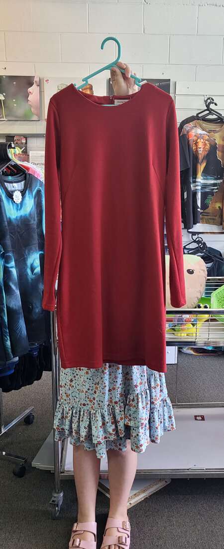 Cocolatte long red sleeved top size 8