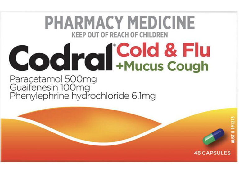 CODRAL Cold & Flu Mucus Cough 48 Capsules Paracetamol Phenylephrine  Guaphenesin