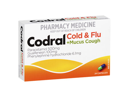 CODRAL PE COLD & FLU + MUCUS COUGH 24