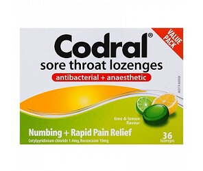 CODRAL Sore Throat Loz Lime/Lem 36