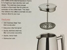 Coffee Plunger 1 Litre - Twin Wall Stainless Steel
