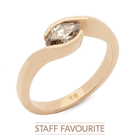 Cognac Marquise Horizontal Crossover Solitaire