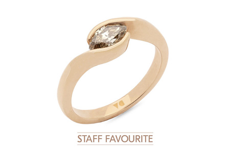 Cognac Marquise Horizontal Crossover Solitaire
