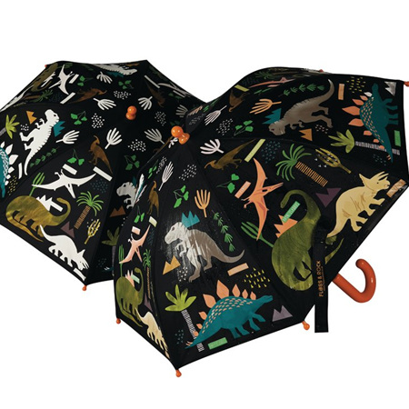 Colour Change Umbrella - Dinosaur Black  - Floss & Rock