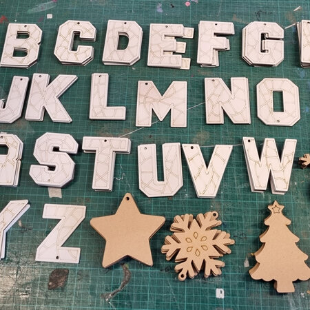 Colour your own Christmas Decorations - letters and shapes