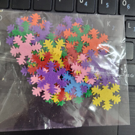 Coloured snowflakes approx 50