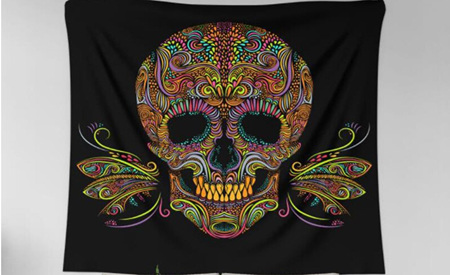 Colourful Skull Wall Hanging 95cm x 73cm