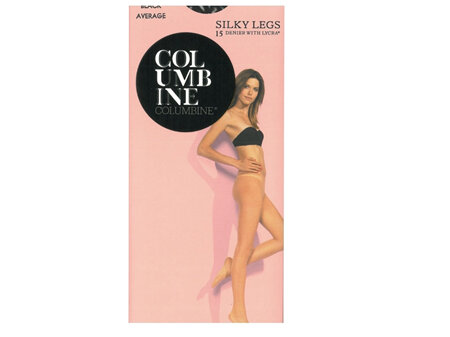 Columbine Silky Legs 15D Stockings Black Tall