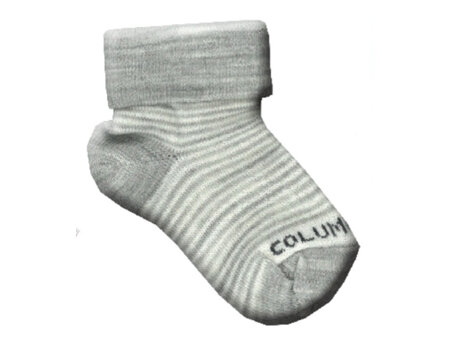 Columbine Stripe Tot Merino Sock Grey/Cream Shoe 1-2