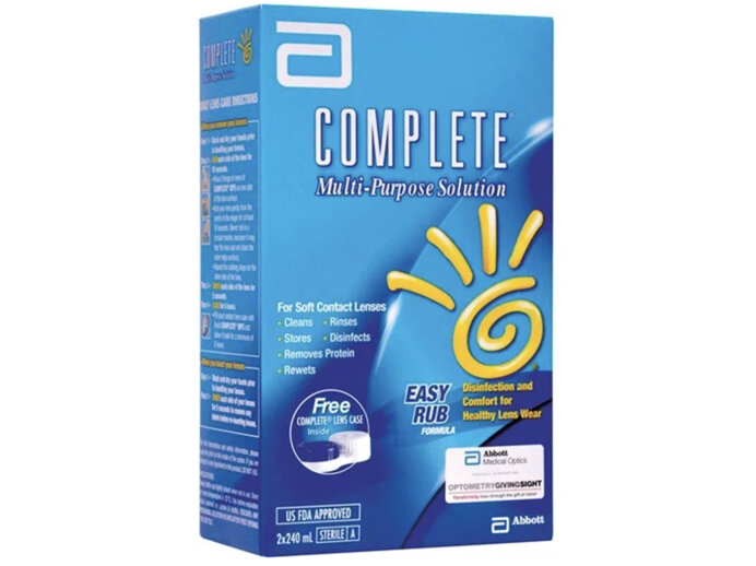 COMPLETE Multi Purpose Easy-Rub Contact Lens Solution 2 x 240ml