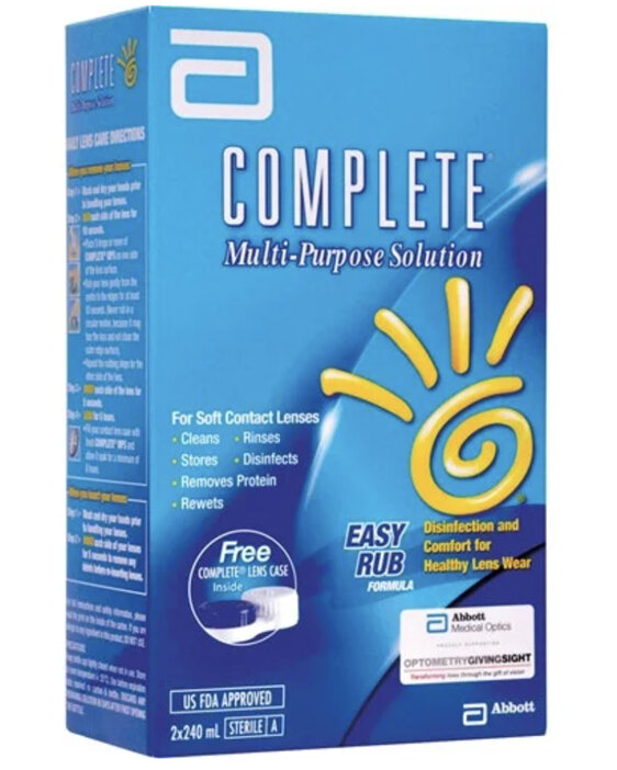 COMPLETE Multi Purpose Easy-Rub Contact Lens Solution 2 x 240ml