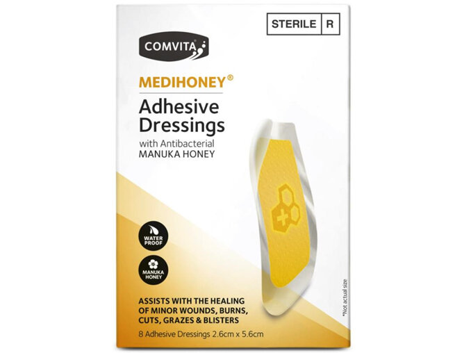 COMVITA MEDIHONEY ADHESIVE DRESSING 8P S