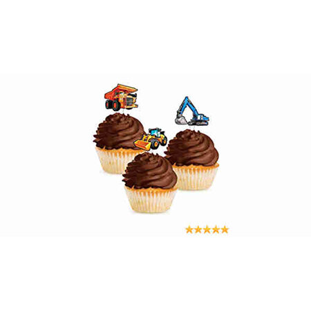 Construction cupcakes toppers x 12