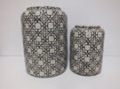 container#ceramic#pot#medium#patterned#geometric#white#black