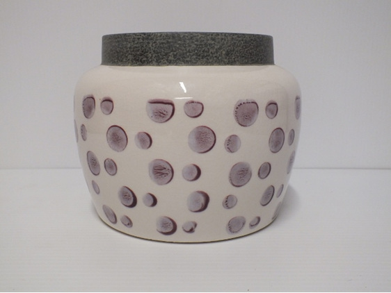 container#ceramic#pot#medium#printed#mauve#spotted