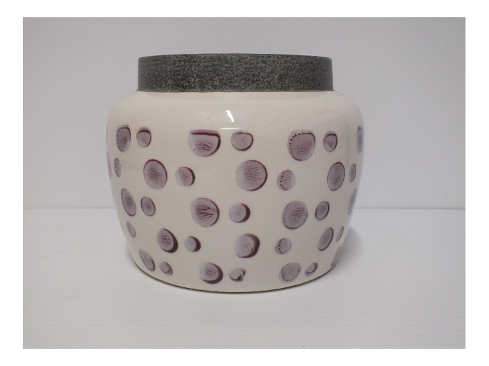 container#ceramic#pot#medium#printed#mauve#spotted