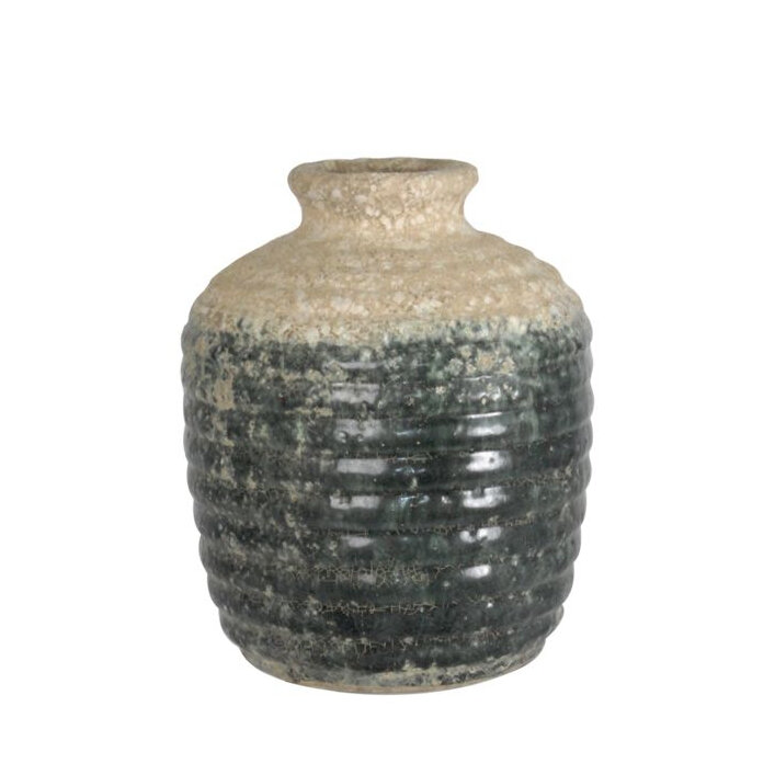 #container#ceramic#vase#round#black#weathered#heavy