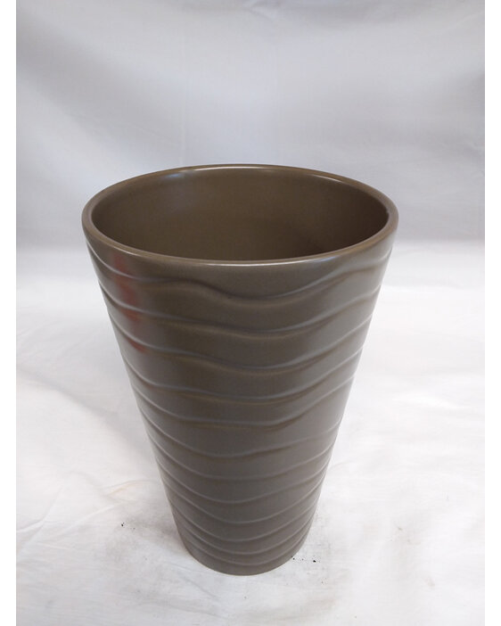 #container#ceramic#vase#round#brown#wave