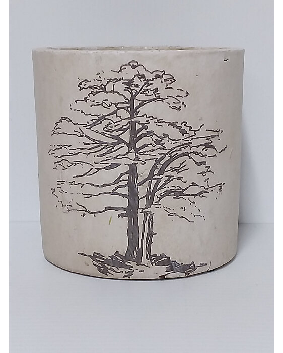 #container#ceramic#vase#round#cream#treeoflife