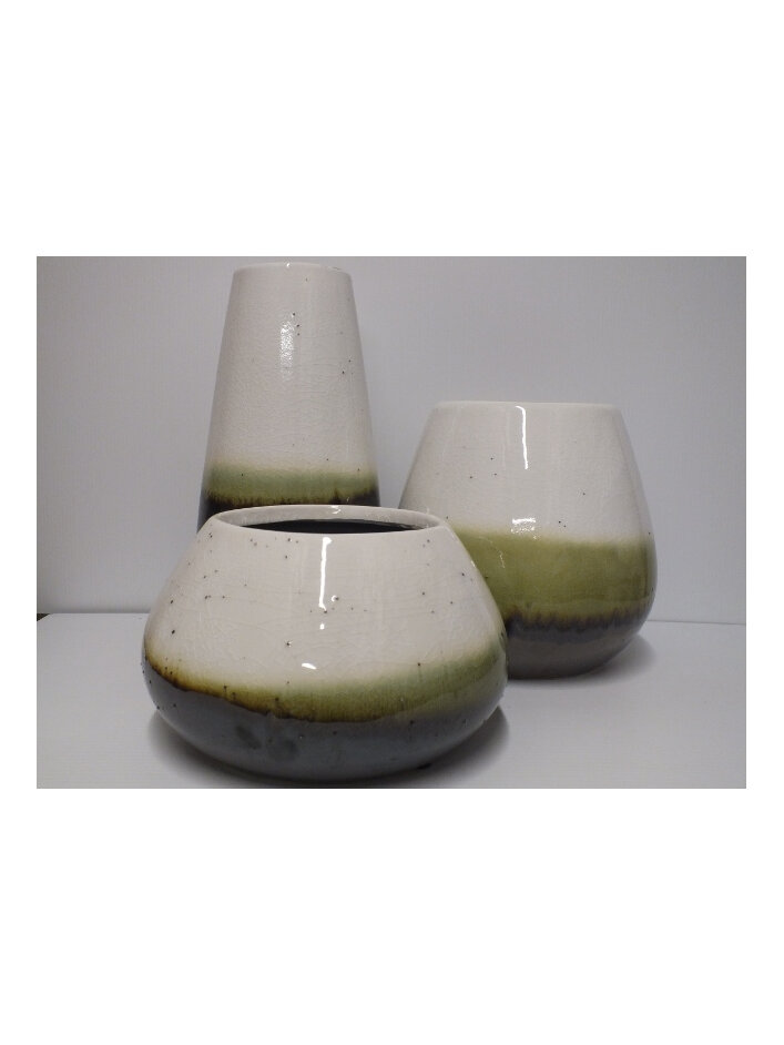 #container#ceramic#vase#round#earthytones#setthree