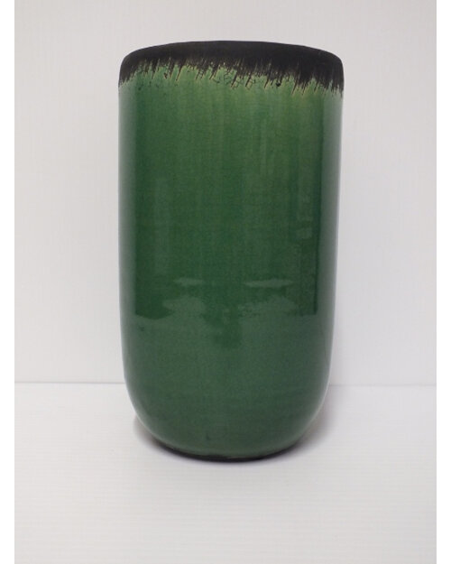 #container#ceramic#vase#round#emeraldgreen