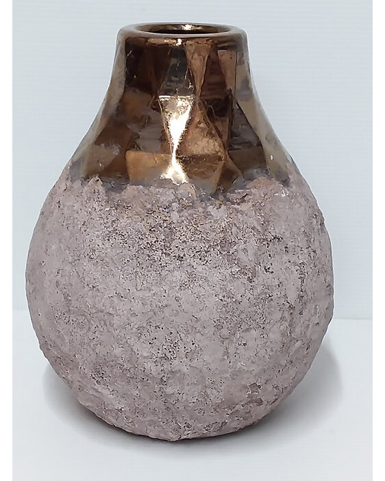 #container#ceramic#vase#round#gold#pinkybrown