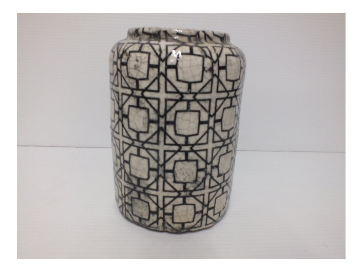 #container#ceramic#vase#round#white#black
