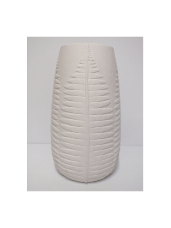 #container#pot#ceramic#cream#white#embossed#fern#leaf