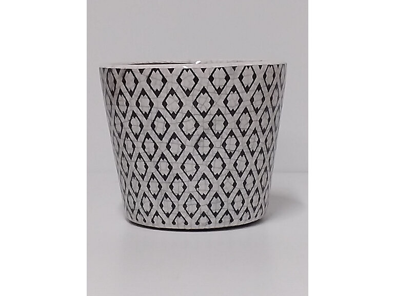 container#pot#ceramic#vintage#textured#black#white#crackle