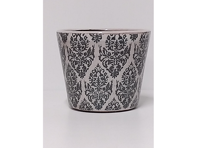 container#pot#ceramic#vintage#textured#black#white#crackle