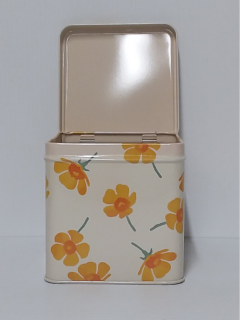 #container#pretty#tin#lidded#hinged#buttercup#bee