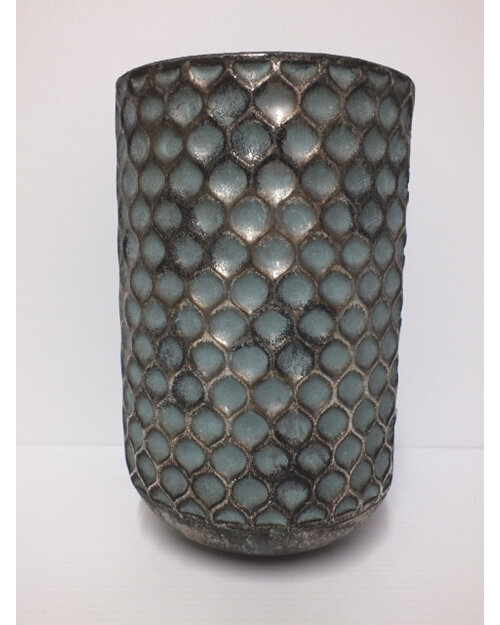 #container#vase#tin#dimples#pewter#duckegg