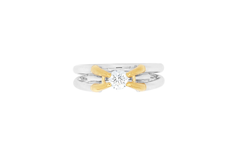 Contemporary Brilliant Cut Diamond Ring