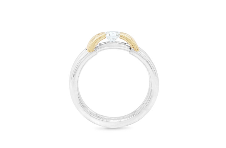 Contemporary Brilliant Cut Diamond Ring