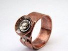 Copper and Sterling Silver Poppy Ring Julia Banks Jewellery